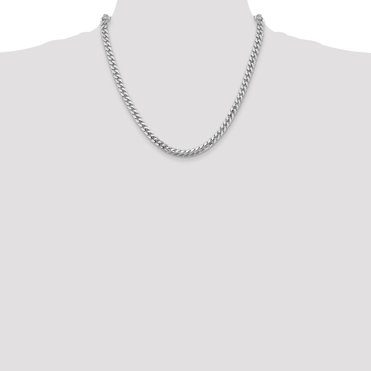 14k White Gold 5.5mm Solid Miami Cuban Chain-DCU180W-20
