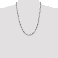 14k White Gold 5.5mm Solid Miami Cuban Chain-DCU180W-24