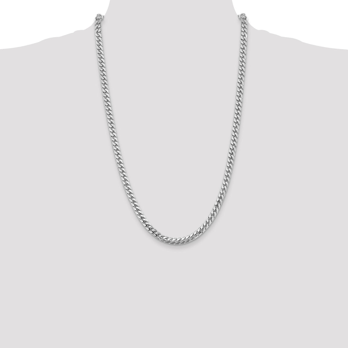 14k White Gold 5.5mm Solid Miami Cuban Chain-DCU180W-26