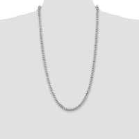 14k White Gold 5.5mm Solid Miami Cuban Chain-DCU180W-28