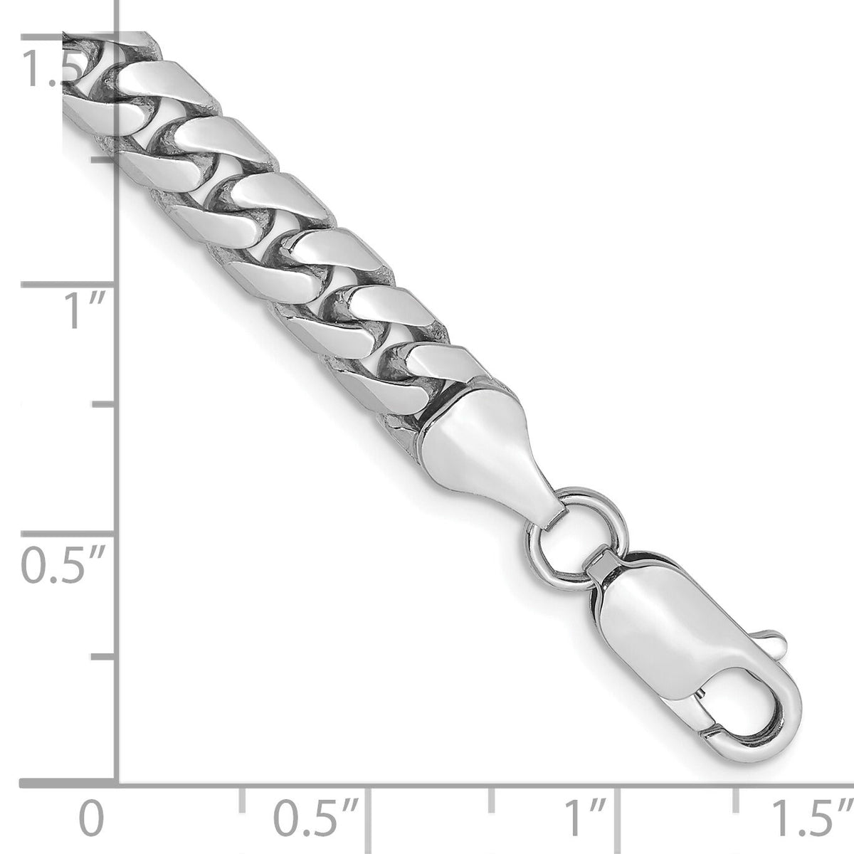 14k White Gold 5.5mm Solid Miami Cuban Chain-DCU180W-9