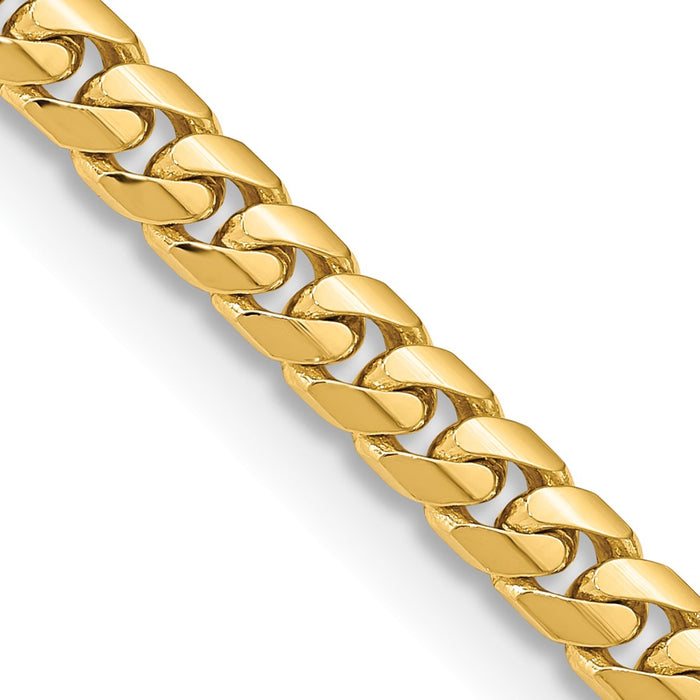 14K 20 inch 5.5mm Solid Miami Cuban Link with Lobster Clasp Chain-DCU180-20