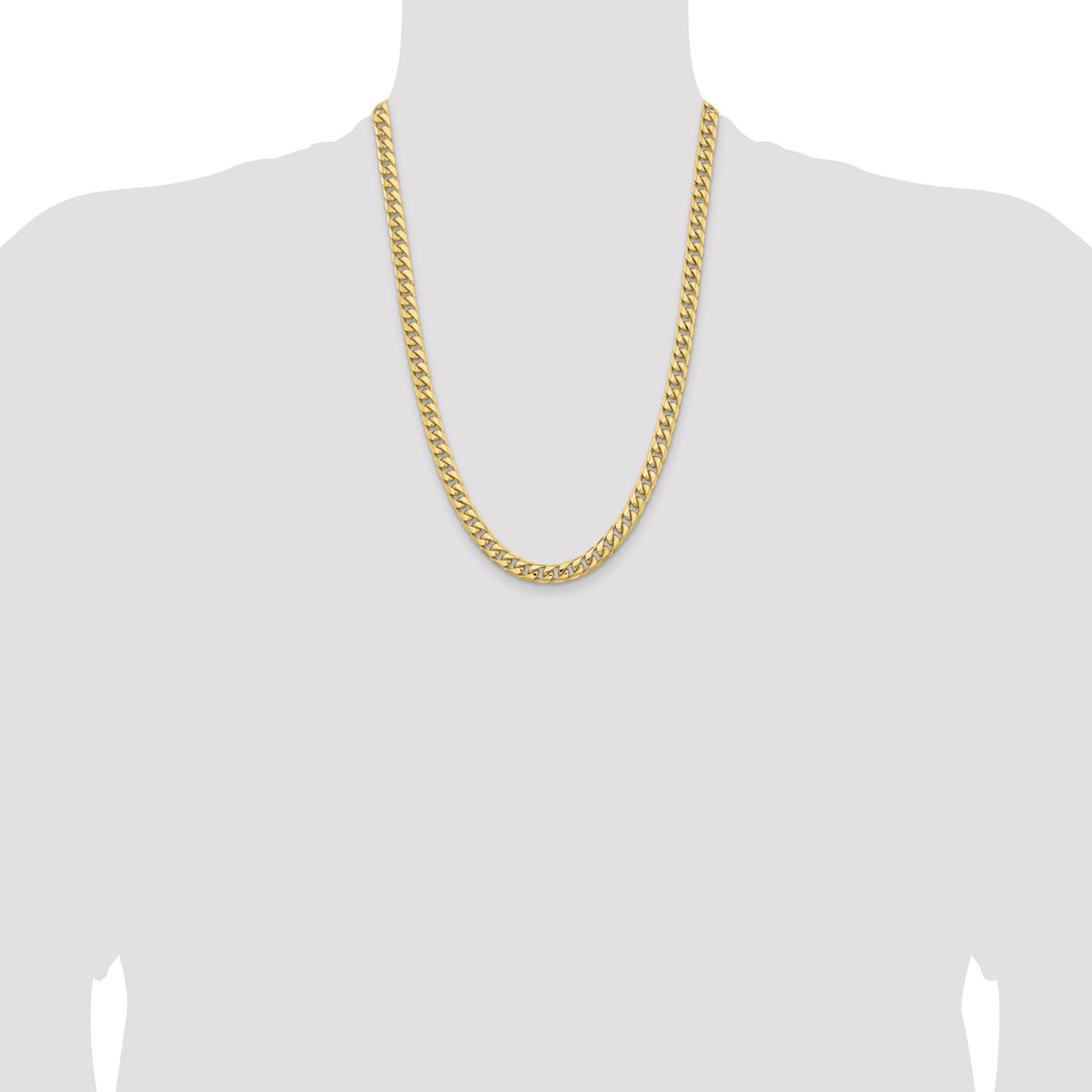 14k 6.75mm Solid Miami Cuban Chain-DCU220-24
