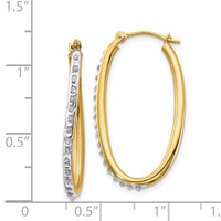14k Diamond Fascination Oval Twist Hoop Earrings-DF111