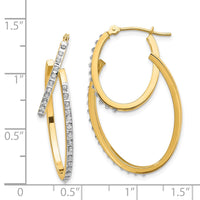 14k Diamond Fascination Hinged Double Hoop Earrings-DF113