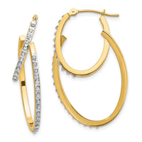 14k Diamond Fascination Hinged Double Hoop Earrings-DF113