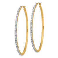 14k Diamond Fascination Large Round Hinged Hoop Earrings-DF122