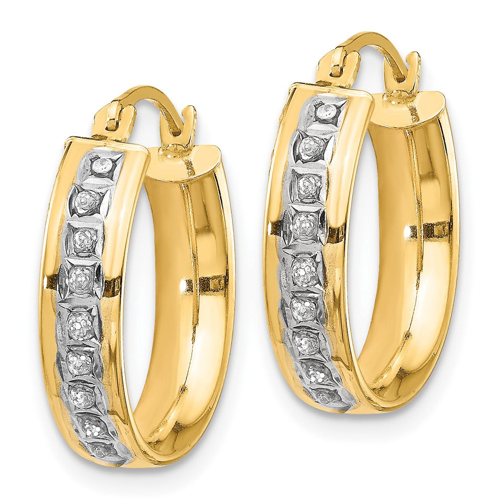 14k Diamond Fascination Round Hoop Earrings-DF143