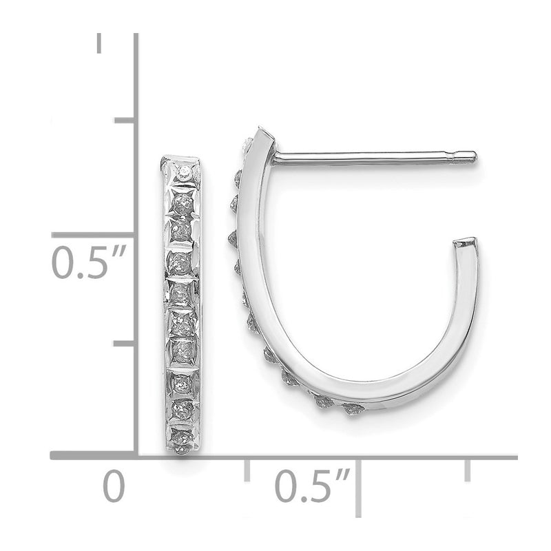 14k White Gold Diamond Fascination Hoop Earrings-DF160