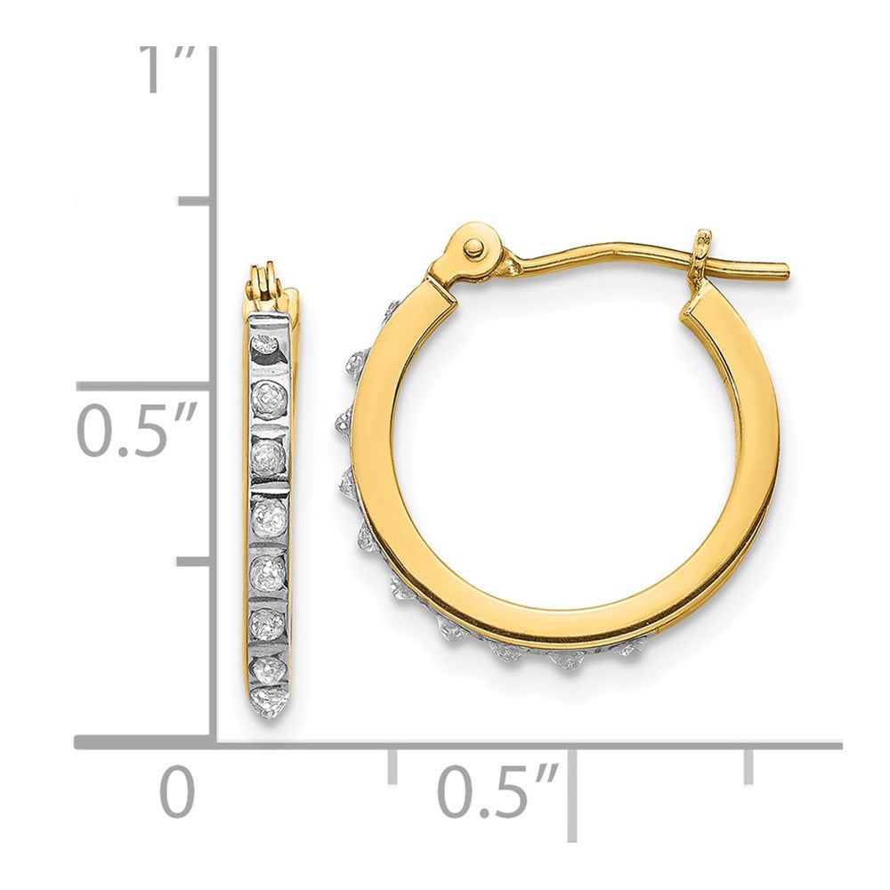 14k Diamond Fascination Small Hinged Hoop Earrings-DF172