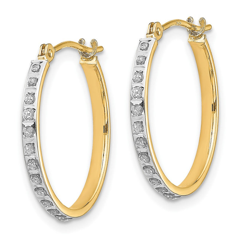 14k Diamond Fascination Round Hinged Hoop Earrings-DF242