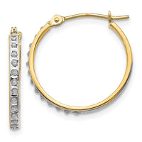 14k Diamond Fascination Round Hinged Hoop Earrings-DF242