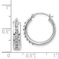 14k White Gold Diamond Fascination Round Hoop Earrings-DF254