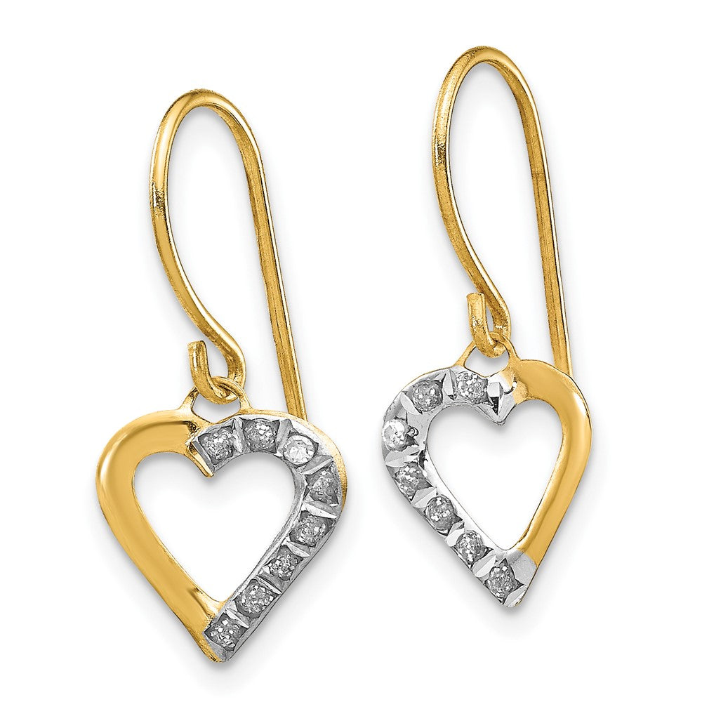 14k Diamond Fascination Heart Earrings-DF262