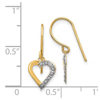 14k Diamond Fascination Heart Earrings-DF262