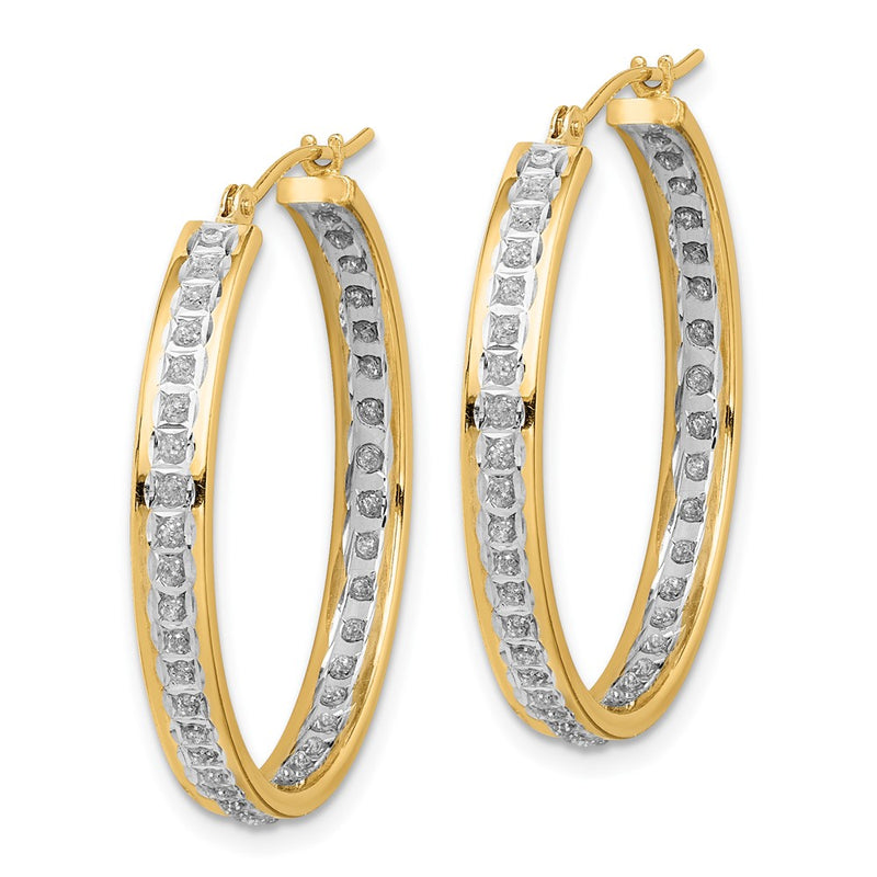 14K Diamond Fascination In/Out Hoop Earrings-DF334