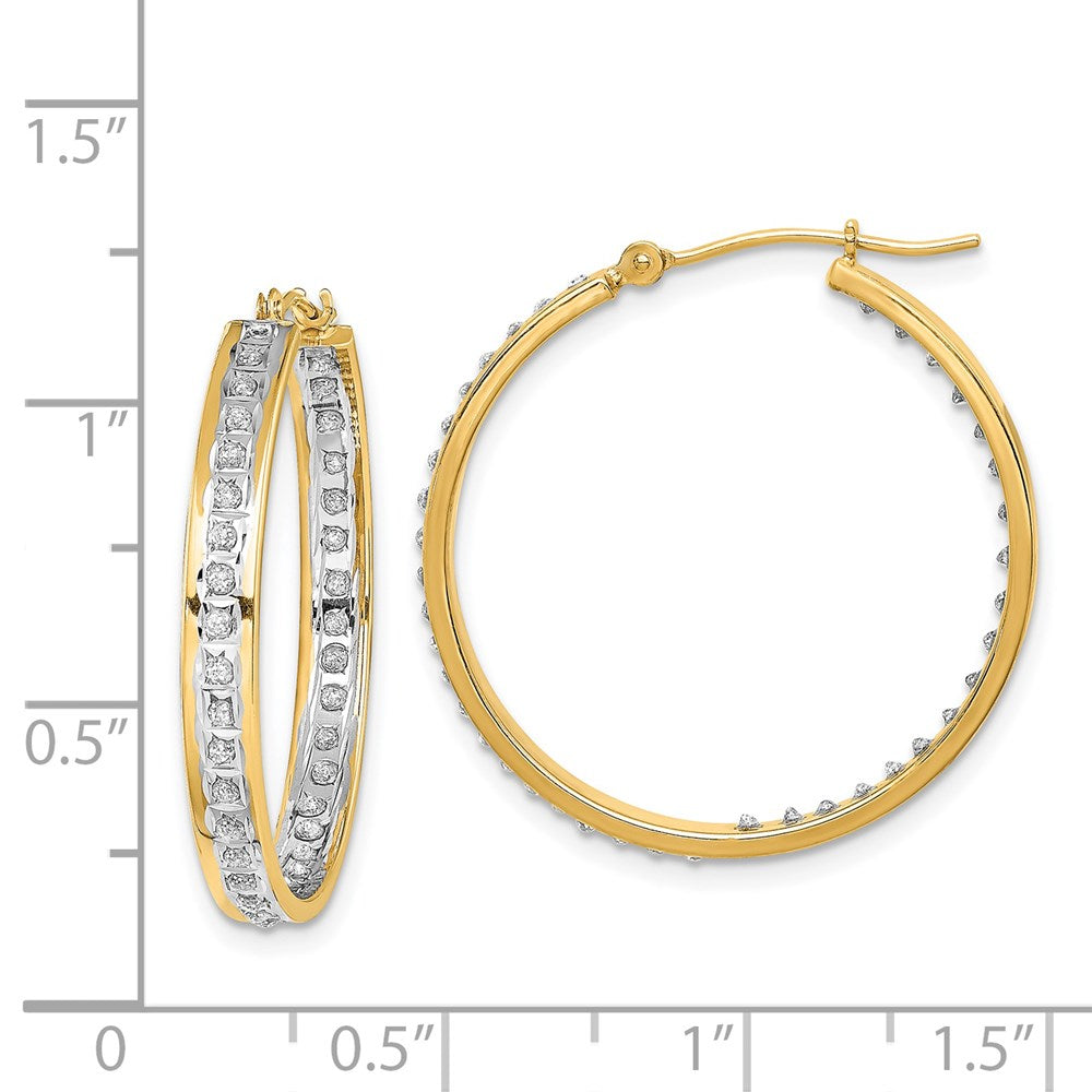 14K Diamond Fascination In/Out Hoop Earrings-DF334