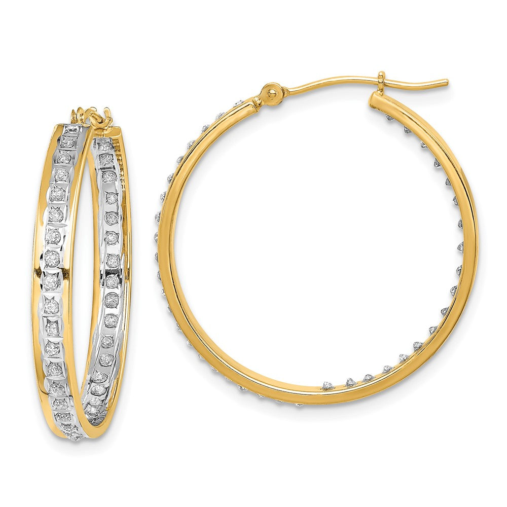 14K Diamond Fascination In/Out Hoop Earrings-DF334