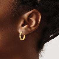 14k Diamond Fascination Diamond Dust/Accent Hoop Earrings-DF345