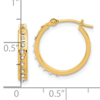 14k Diamond Fascination Diamond Dust/Accent Hoop Earrings-DF345