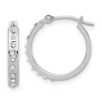 14K White Gold Diamond Fascination Polished Hoop Earrings-DF346