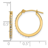 14K Diamond Fascination Polished Hoop Earrings-DF347