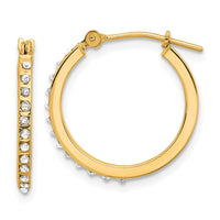 14K Diamond Fascination Polished Hoop Earrings-DF347