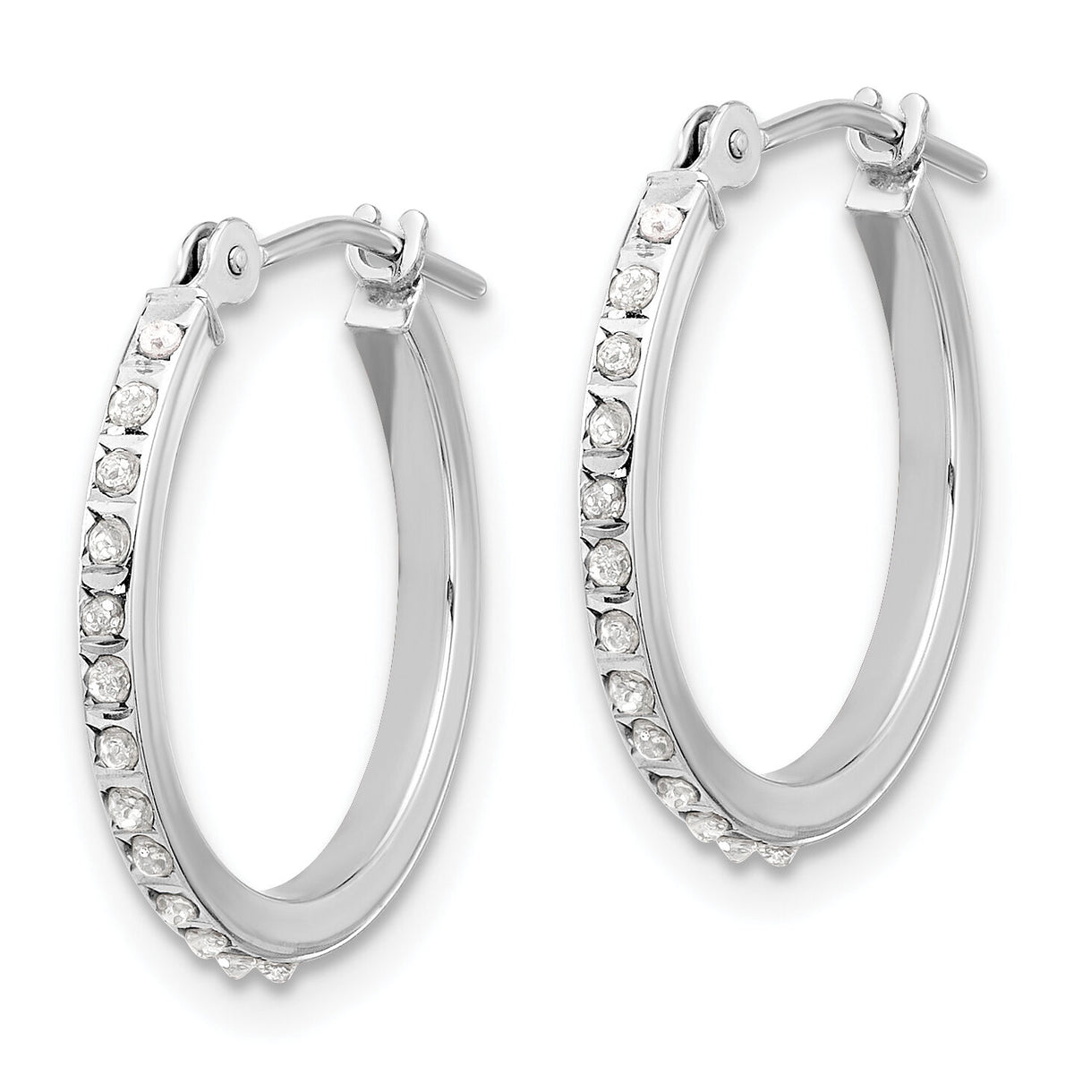 14k WG Diamond Fascination Dia. Dust/Accent Hoop Earrings-DF348