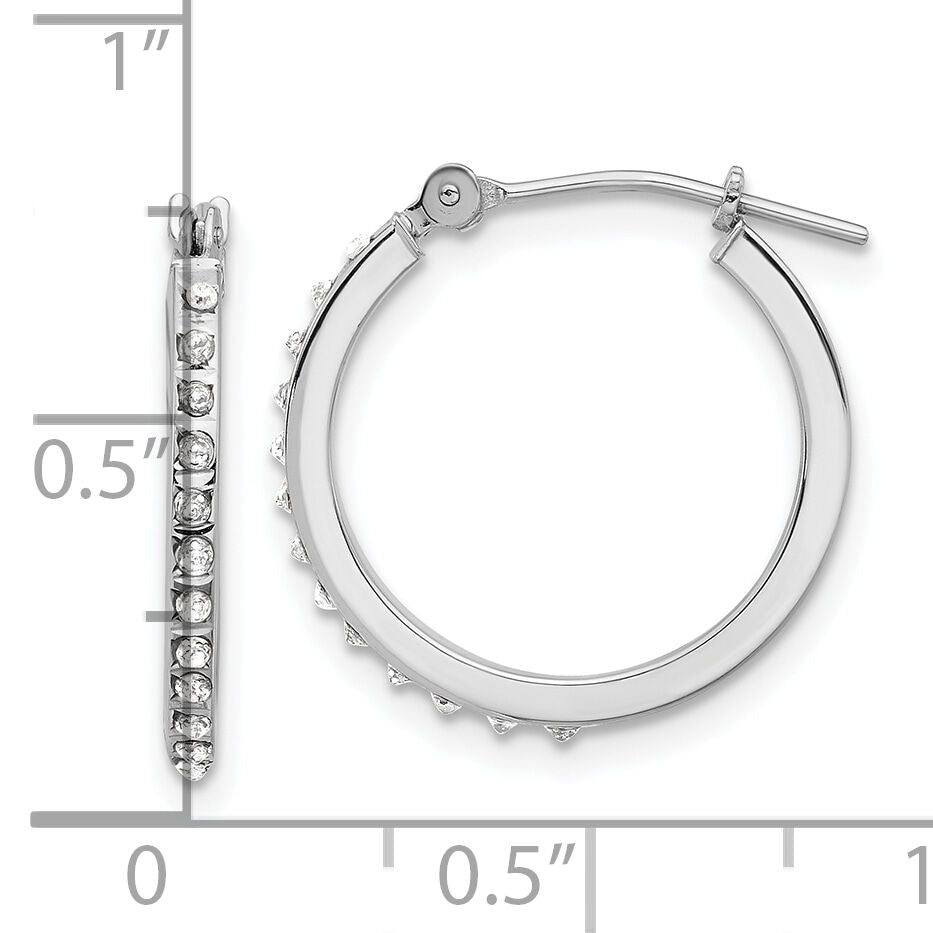 14k WG Diamond Fascination Dia. Dust/Accent Hoop Earrings-DF348