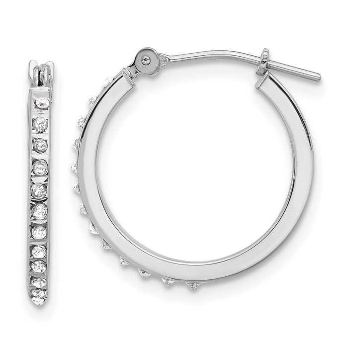 14k WG Diamond Fascination Dia. Dust/Accent Hoop Earrings-DF348