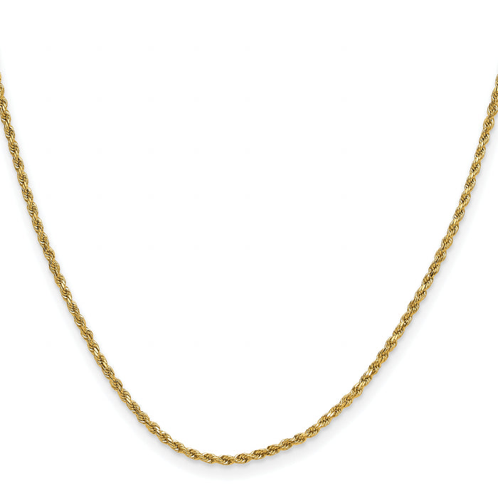 14k 2mm Semi-solid D/C Rope Chain-DH014-24