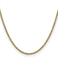 14k 2.25mm Semi-solid D/C Rope Chain-DH016-20