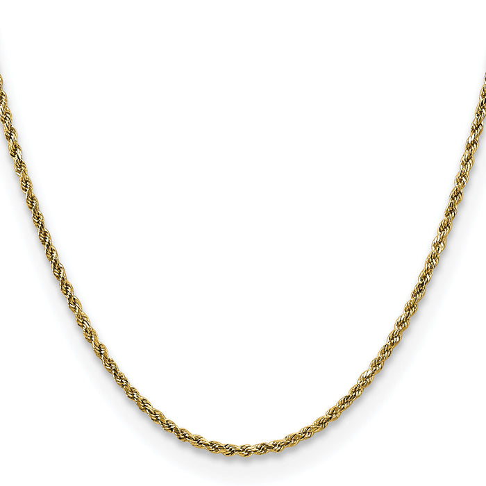 14k 2.25mm Semi-solid D/C Rope Chain-DH016-18