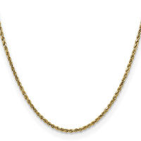 14K 24 inch 2.25mm Semi Solid Diamond-cut Rope with Lobster Clasp Chain-DH016-24