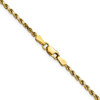 14K 22 inch 2.25mm Semi Solid Diamond-cut Rope with Lobster Clasp Chain-DH016-22