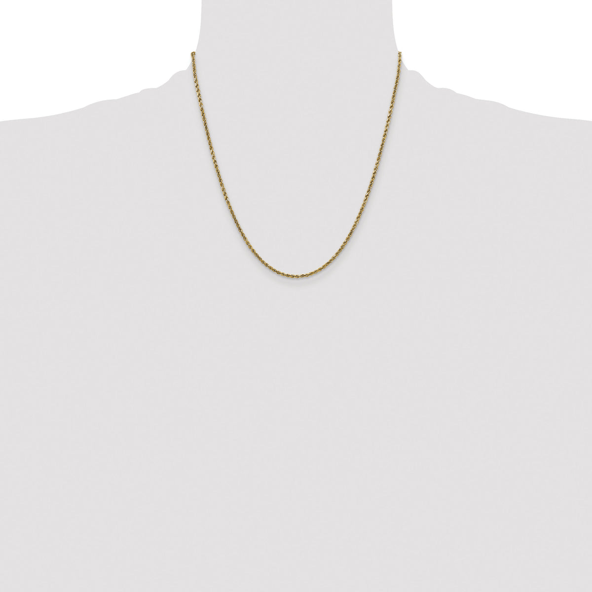 14k 2.25mm Semi-solid D/C Rope Chain-DH016-20