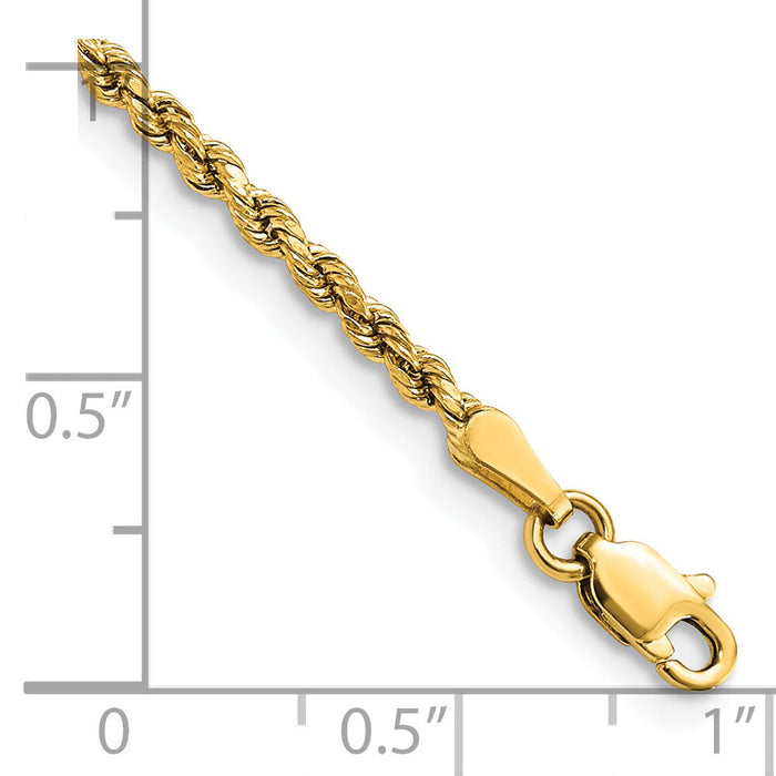 14k 2.25mm Semi-solid D/C Rope Chain-DH016-7
