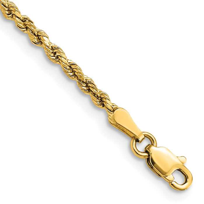 14k 2.25mm Semi-solid D/C Rope Chain-DH016-8