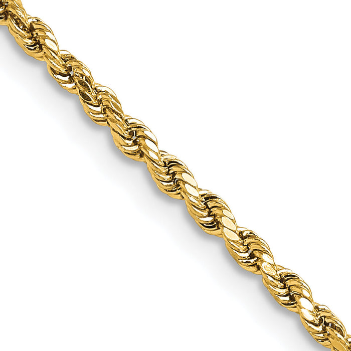 14k 2.25mm Semi-solid D/C Rope Chain-DH016-20