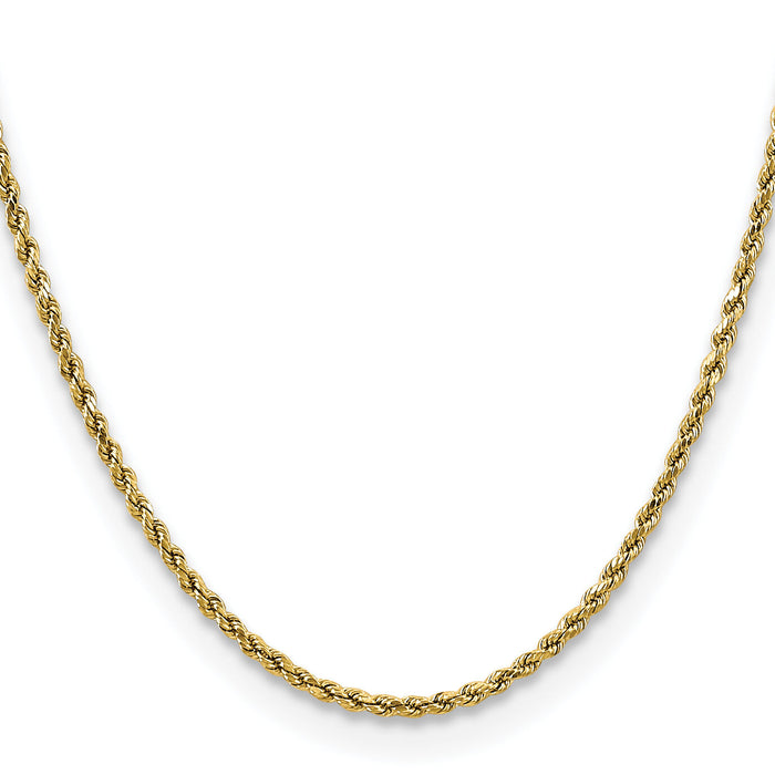 14k 2.5mm Semi-solid D/C Rope Chain-DH018-18