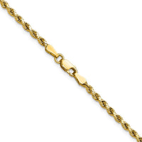 14K 22 inch 2.5mm Semi Solid Diamond-cut Rope with Lobster Clasp Chain-DH018-22