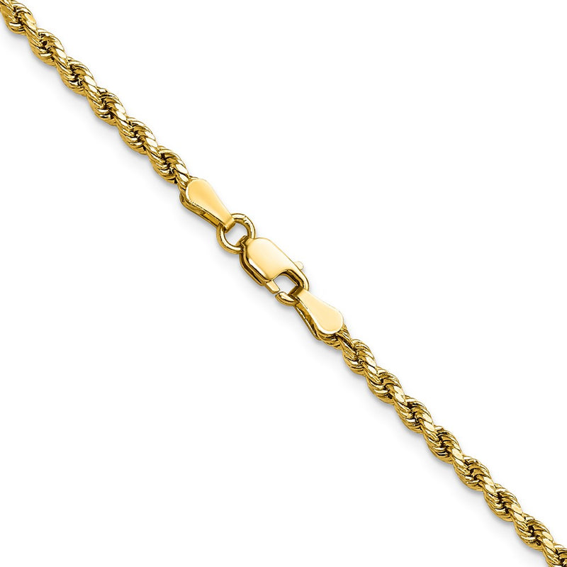 14K 22 inch 2.5mm Semi Solid Diamond-cut Rope with Lobster Clasp Chain-DH018-22