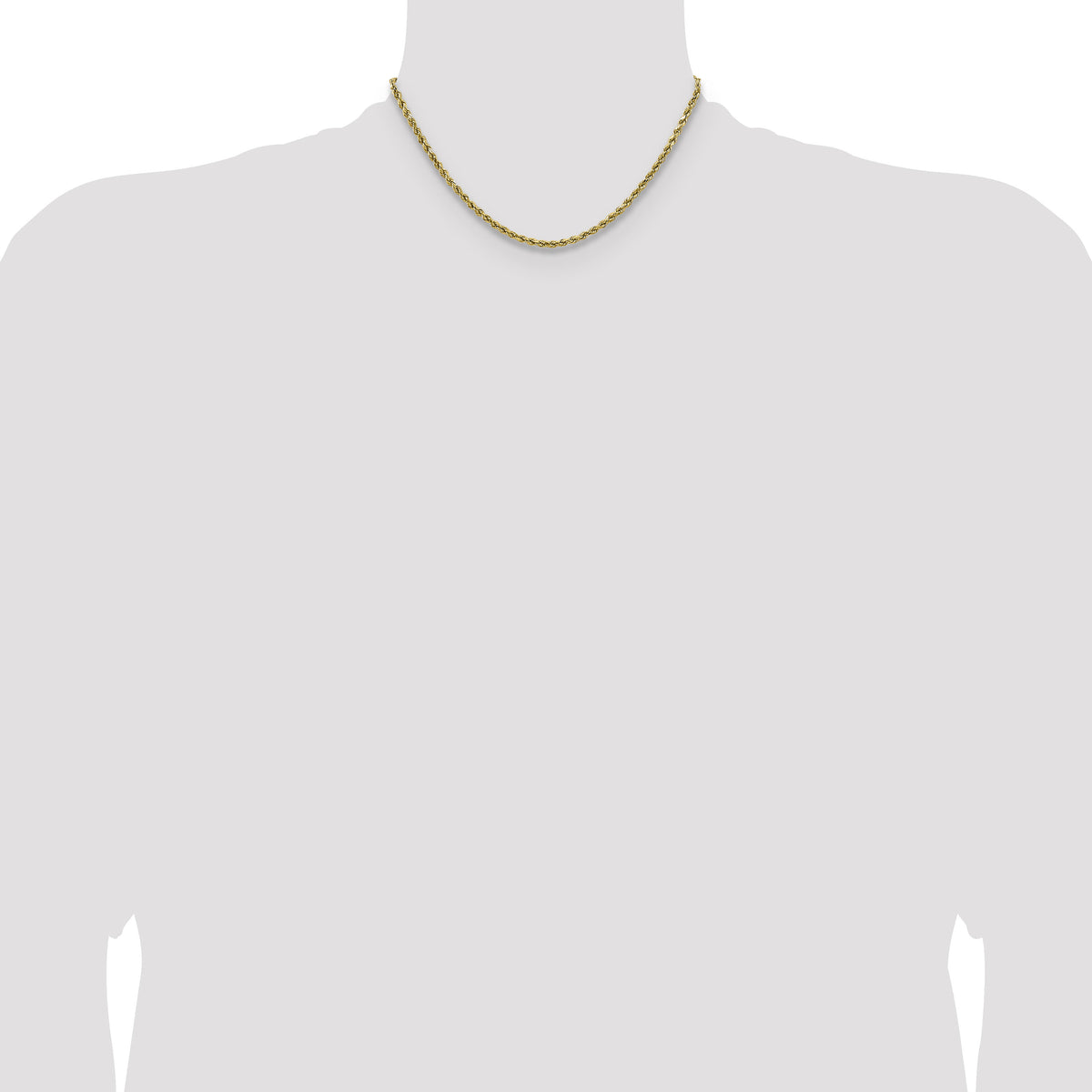 14k 2.5mm Semi-solid D/C Rope Chain-DH018-16