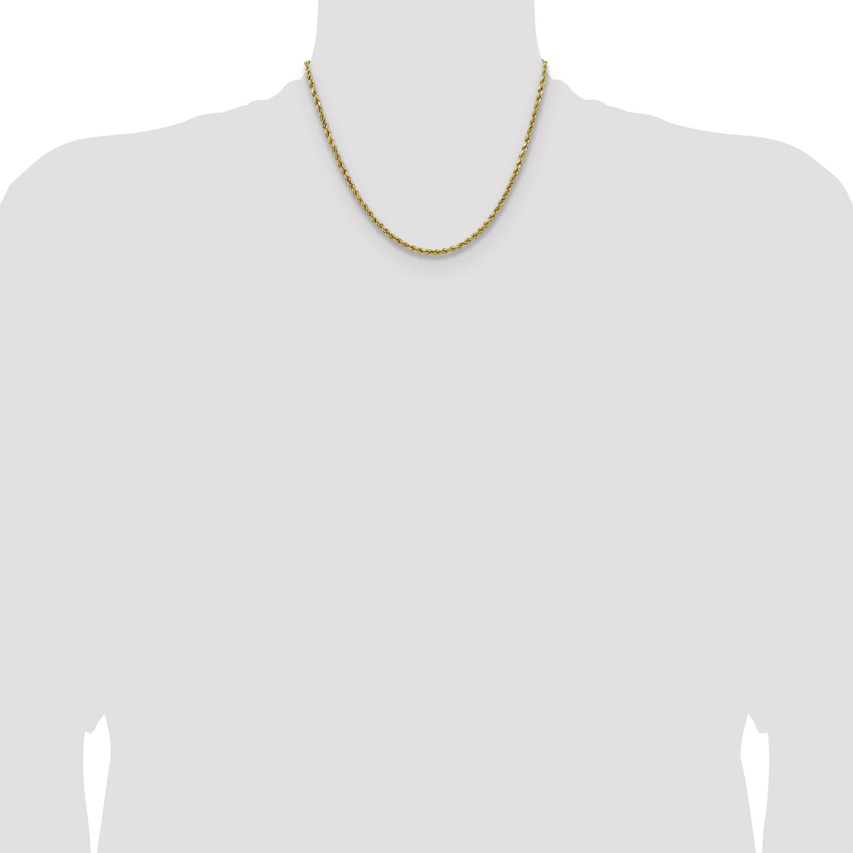 14k 2.5mm Semi-solid D/C Rope Chain-DH018-18