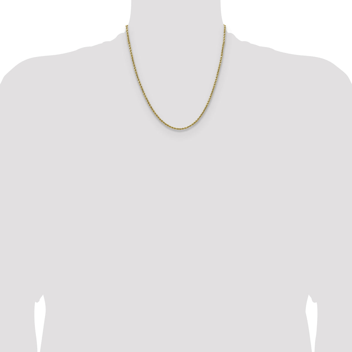 14k 2.5mm Semi-solid D/C Rope Chain-DH018-20