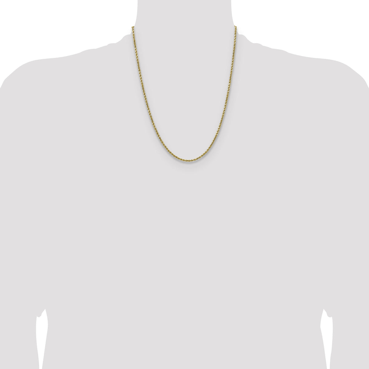 14k 2.5mm Semi-solid D/C Rope Chain-DH018-22