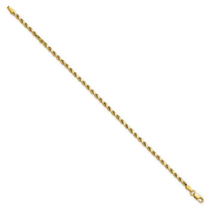 14k 2.5mm Semi-solid D/C Rope Chain-DH018-8