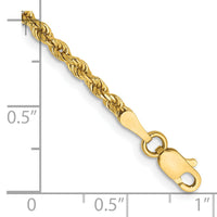 14k 2.5mm Semi-solid D/C Rope Chain-DH018-7
