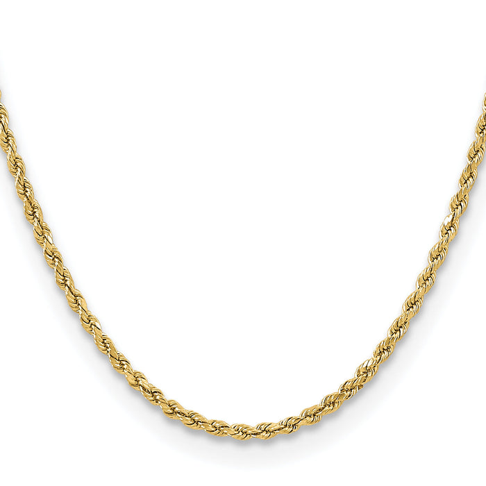 14k 3mm Semi-solid D/C Rope Chain-DH021-18