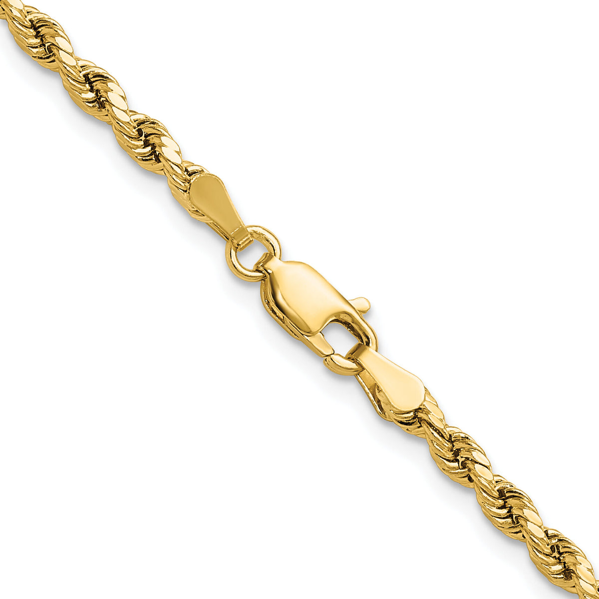 14k 3mm Semi-solid D/C Rope Chain-DH021-24